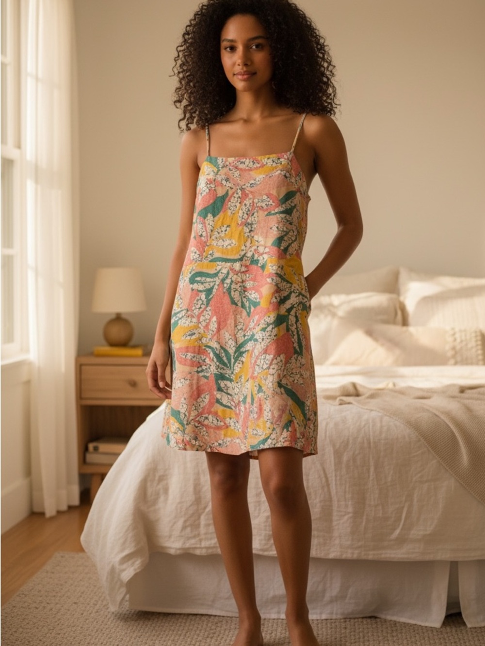 Nine West Pink Multi Floral Slip Dress - Picture 1 of 9